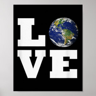 Póster Ama La Tierra _ Amor Mundial Protección Ambiental