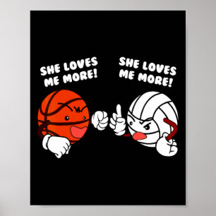 Póster Ama más baloncesto camiseta de jugador de voleibol