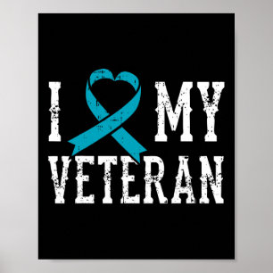 Póster Ama Mi Veterana Cinta Verde azulada Idea De Regalo