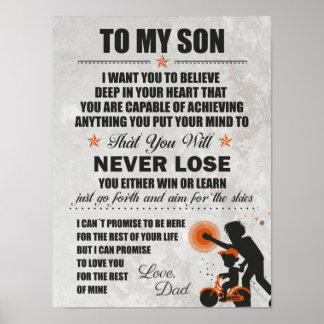 Póster Ama Papá, A Mi Hijo, Papá Hijo La Bicicleta Nunca