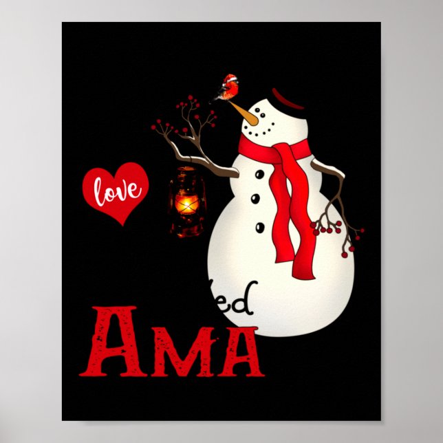 Póster Ama Snowman Xmas Happy Family New Snowman Merry Ch (Frente)