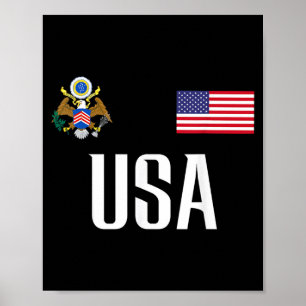Póster Ama Usa Bandera Fútbol Fútbol Fanático Hombres Muj