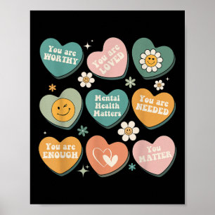 Póster Amabilidad, Amabilidad, Salud Mental Groovy