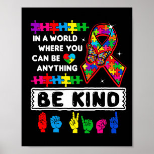 Póster Amabilidad del autismo Concienciación De La Madre 