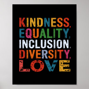 Póster Amabilidad Igualdad Inclusión Diversidad Amor Soci