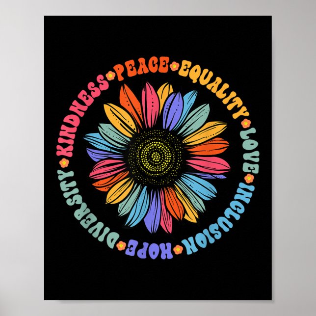 Póster Amabilidad Paz Igualdad Amor Esperanza Diversidad  (Frente)
