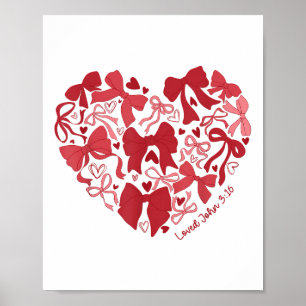 Póster Amado John 3 16 Bow Valentine Christian Bible Vers