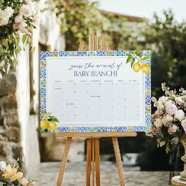 Póster Amalfi Coast Lemon Adivinan el calendario de fecha