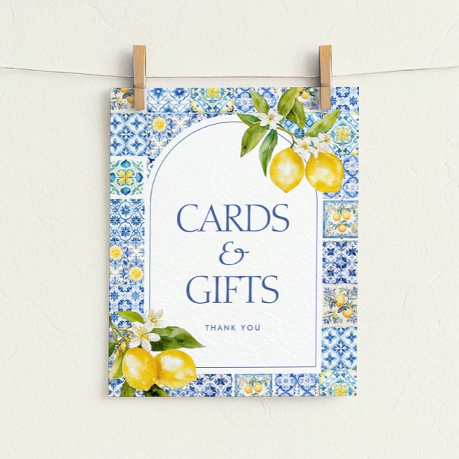 Póster Amalfi Coast Lemon Baby Shower Cards & Gifts Sign (Subido por el creador)