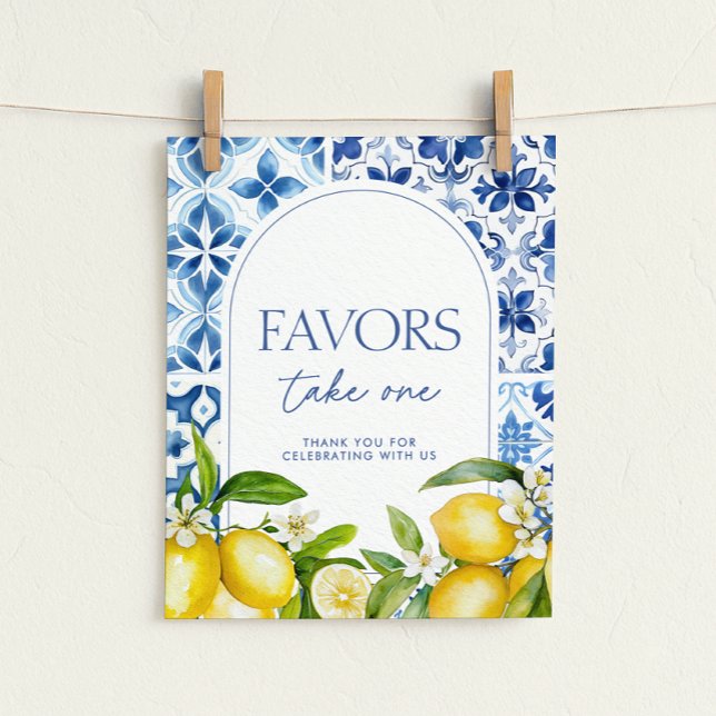 Póster Amalfi Coast Lemon Baby Shower Favors Sign (Subido por el creador)