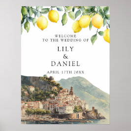 Póster Amalfi Coast Lemons Wedding Welcome Sign