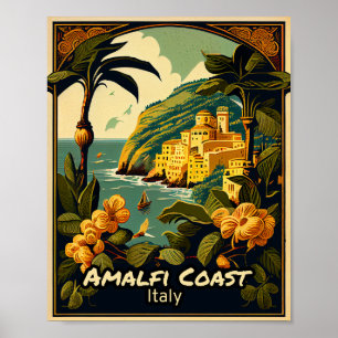 Póster Amalfi Coast Vintage
