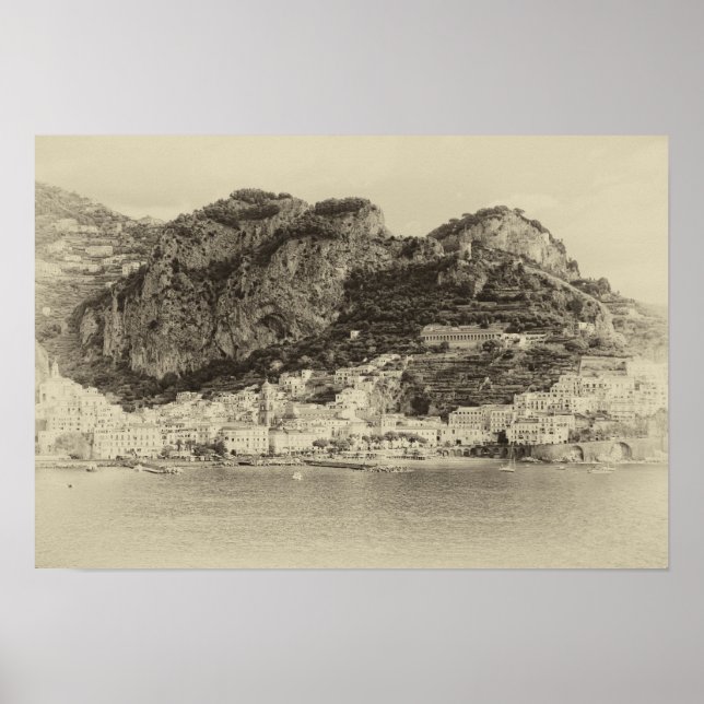 Póster Amalfi Coast Vintage (Frente)