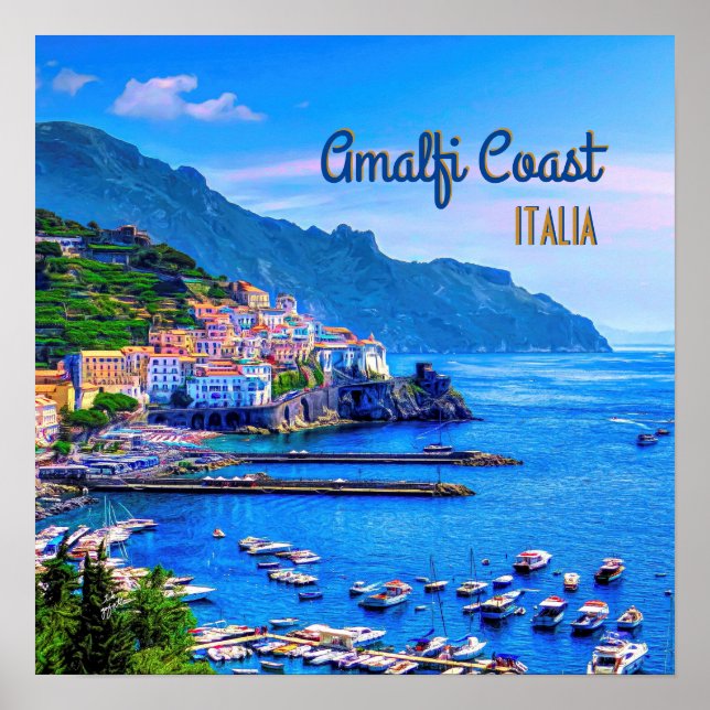 Póster Amalfi Italia Europa Viajes de fotografía moderna (Frente)