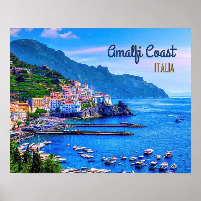Póster Amalfi Italia Europa Viajes de fotografía moderna (Frente)
