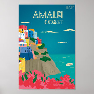 Póster Amalfi Italia Famoso lugar de viaje