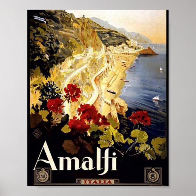 Póster Amalfi Italia Travel (Frente)