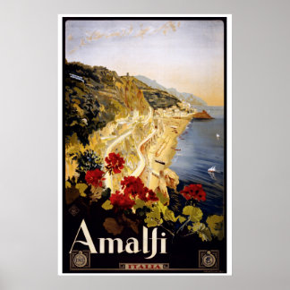 Póster Amalfi Vintage Travel Poster 1910-1920