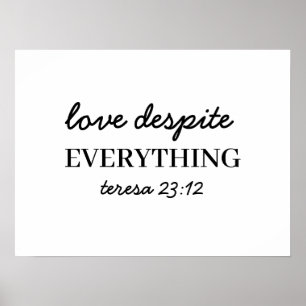 Póster Ámalos de todos modos Lucas 23:34 Versículo de fe 