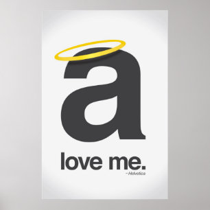 Póster amame, helvetica