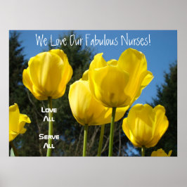 Póster Amamos a nuestros enfermeros fabulosos estampados 