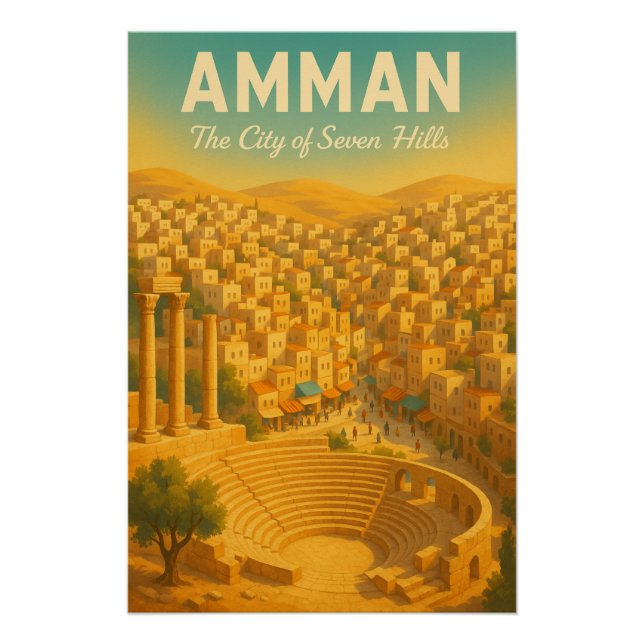 Póster AMÁN – La Ciudad de las Siete Colinas (Anverso)