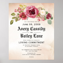 Póster Amando el certificado de Boda de Compromiso de Com