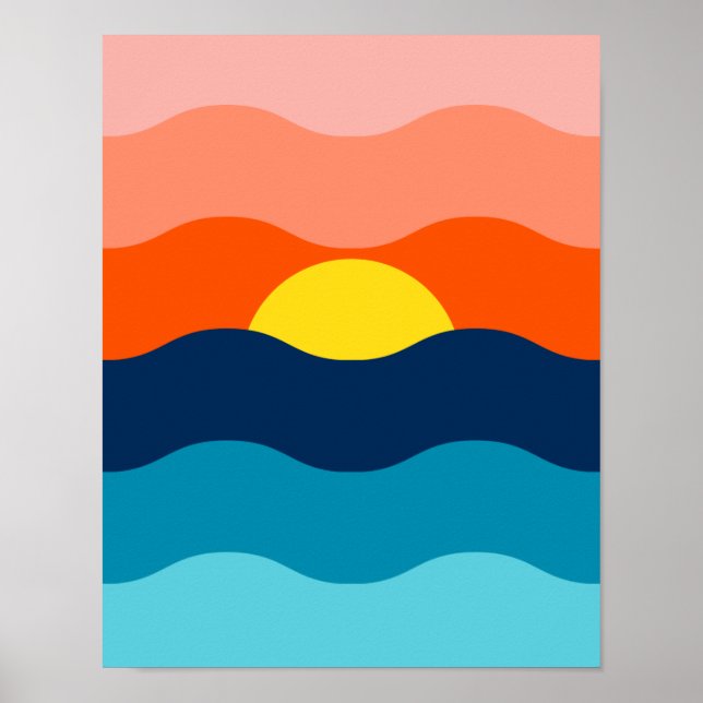 Póster Amanecer/Atardecer sobre el agua (Frente)