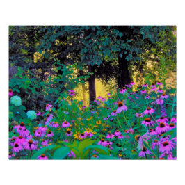 Póster Amanecer Brumoso en Mi Jardín Rubio