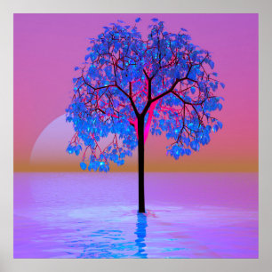 Póster Amanecer de árbol