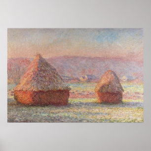 Póster Amanecer de Escarcha Blanca de Claude Monet (1889)