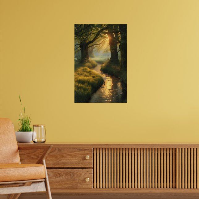 Póster Amanecer de Golden Grove - Tranquila Línea Foresta (Salón 2)