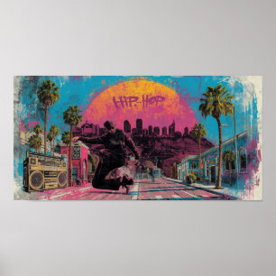 Póster Amanecer de Hip-Hop: Vibraciones del Downtown LA