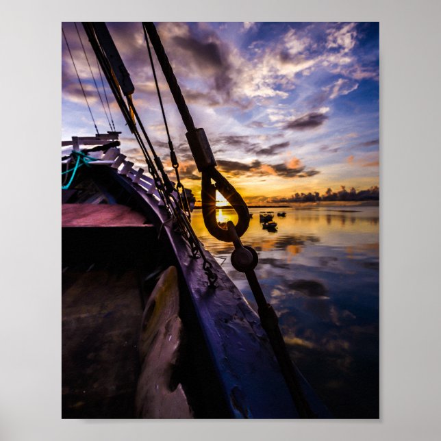 Póster Amanecer de la laguna tropical (Frente)