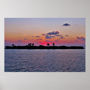 Póster Amanecer de Maldivas