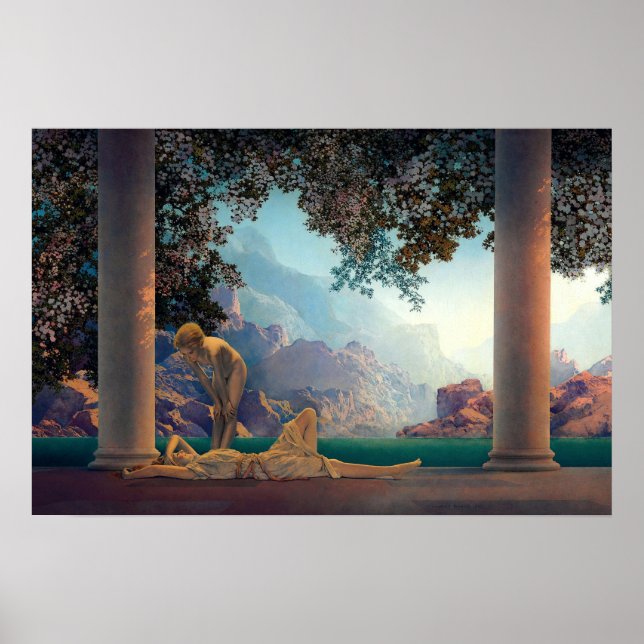 Póster Amanecer de Maxfield Parrish en 1922 (Frente)