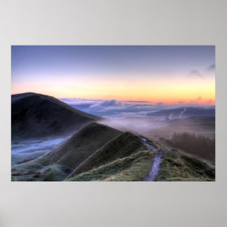 Póster amanecer de niebla