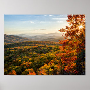 Póster Amanecer de otoño   Carolina del Norte