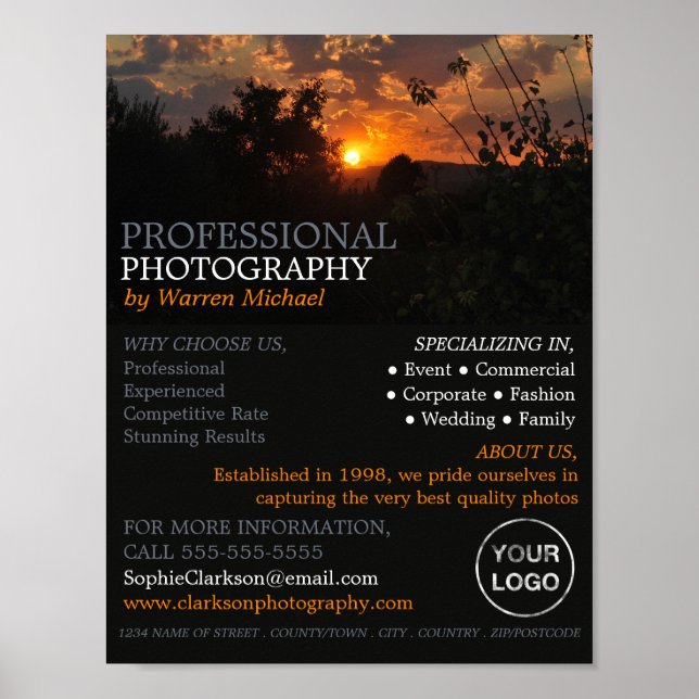 Póster Amanecer de otoño, fotografía, alquiler de fotógra (Frente)