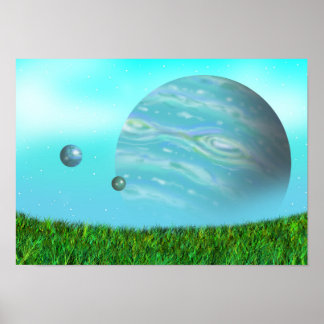 Póster Amanecer de un planeta desconocido.