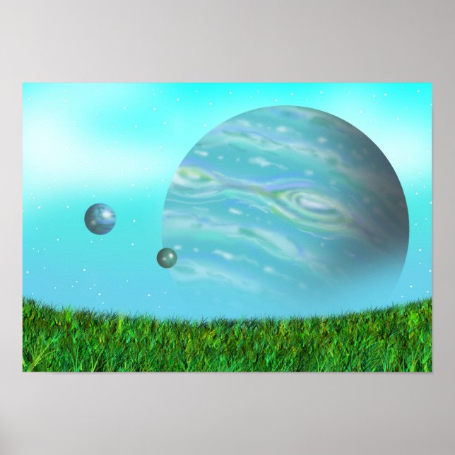Póster Amanecer de un planeta desconocido. (Frente)