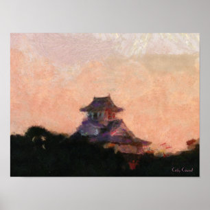 Póster Amanecer del castillo japonés