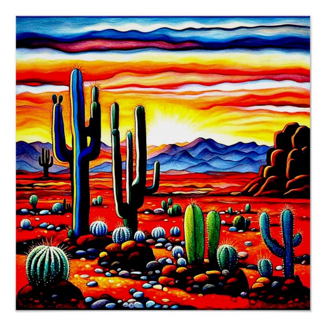 Póster Amanecer del desierto rojo (Anverso)
