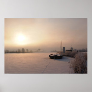 Póster Amanecer del invierno en el poster de los Países B