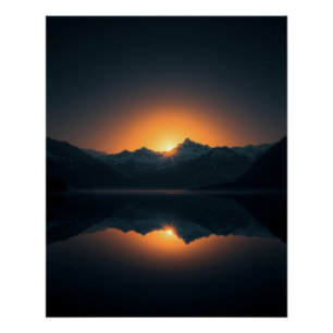 Póster Amanecer dorado sobre picos silenciosos – Amanecer