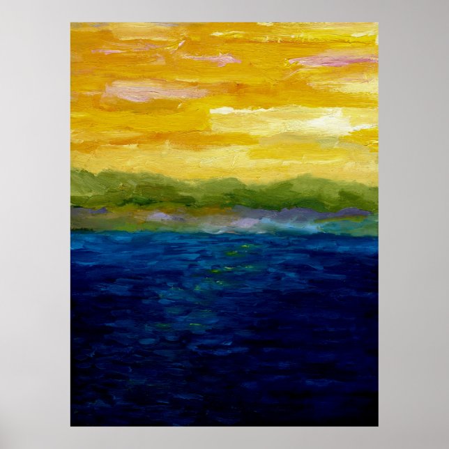 Póster Amanecer dorado y rosa (Frente)