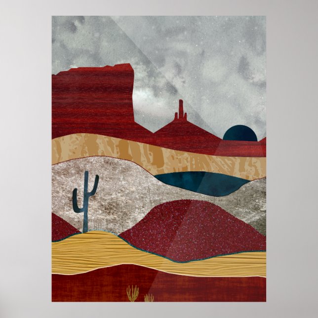 Póster Amanecer en el desierto (Frente)