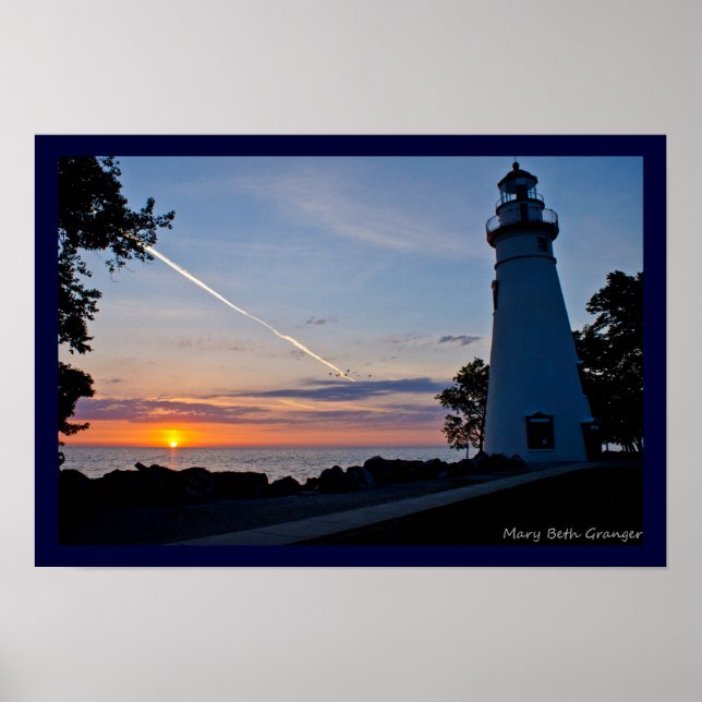 Póster Amanecer en el faro de Marblehead (Frente)