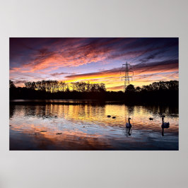 Póster Amanecer en el lago, Leighton Buzzard (6353)