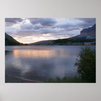 Póster Amanecer en el lago Swiftcurry I
